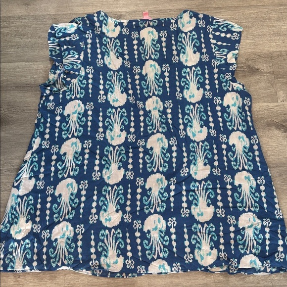 Lilly Pulitzer Shelley Jellyfish Top Sz L - Picture 7 of 7
